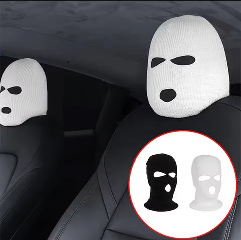 Knitted Car Headrest Covers Anti-Theft Warning Decoration