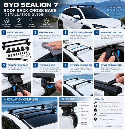BYD Sealion 7 Roof Rack Cross Bars