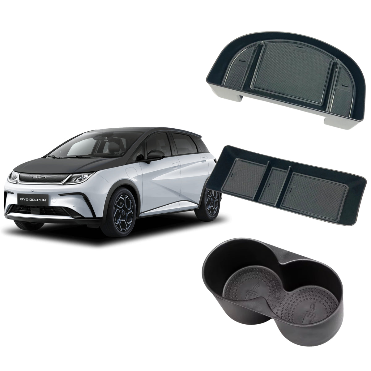 Bundle: Console Tray + Cup Holder +Screen Rear Storage Tray