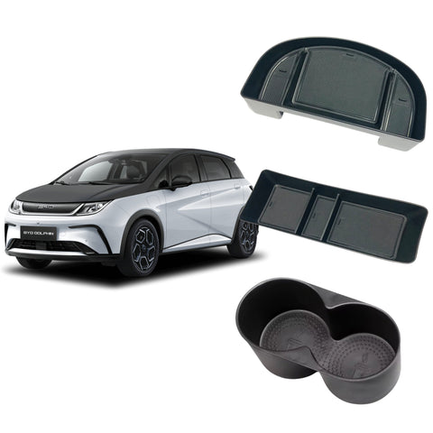 Bundle: Console Tray + Cup Holder +Screen Rear Storage Tray